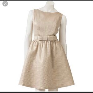 LC Lauren Conrad Gold Bow Dress